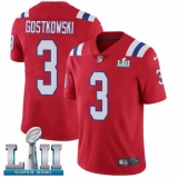 Youth Nike New England Patriots #3 Stephen Gostkowski Red Alternate Vapor Untouchable Limited Player Super Bowl LII NFL Jersey