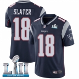 Men's Nike New England Patriots #18 Matthew Slater Navy Blue Team Color Vapor Untouchable Limited Player Super Bowl LII NFL Jersey