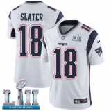Men's Nike New England Patriots #18 Matthew Slater White Vapor Untouchable Limited Player Super Bowl LII NFL Jersey