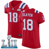 Men's Nike New England Patriots #18 Matthew Slater Red Alternate Vapor Untouchable Elite Player Super Bowl LII NFL Jersey