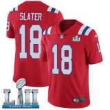 Men's Nike New England Patriots #18 Matthew Slater Red Alternate Vapor Untouchable Limited Player Super Bowl LII NFL Jersey