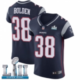 Men's Nike New England Patriots #38 Brandon Bolden Navy Blue Team Color Vapor Untouchable Elite Player Super Bowl LII NFL Jersey