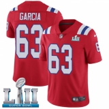 Men's Nike New England Patriots #63 Antonio Garcia Red Alternate Vapor Untouchable Limited Player Super Bowl LII NFL Jersey