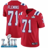 Youth Nike New England Patriots #71 Cameron Fleming Red Alternate Vapor Untouchable Limited Player Super Bowl LII NFL Jersey