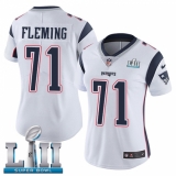 Women's Nike New England Patriots #71 Cameron Fleming White Vapor Untouchable Limited Player Super Bowl LII NFL Jersey