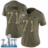 Women's Nike New England Patriots #71 Cameron Fleming Limited Olive/Camo 2017 Salute to Service Super Bowl LII NFL Jersey