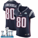 Men's Nike New England Patriots #80 Danny Amendola Navy Blue Team Color Vapor Untouchable Elite Player Super Bowl LII NFL Jersey