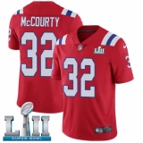 Youth Nike New England Patriots #32 Devin McCourty Red Alternate Vapor Untouchable Limited Player Super Bowl LII NFL Jersey