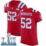 Men's Nike New England Patriots #52 Elandon Roberts Red Alternate Vapor Untouchable Elite Player Super Bowl LII NFL Jersey