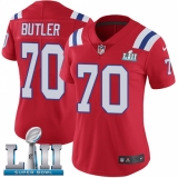 Women's Nike New England Patriots #70 Adam Butler Red Alternate Vapor Untouchable Limited Player Super Bowl LII NFL Jersey