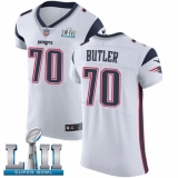 Men's Nike New England Patriots #70 Adam Butler White Vapor Untouchable Elite Player Super Bowl LII NFL Jersey