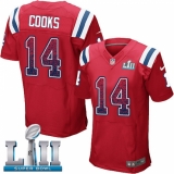 Men's Nike New England Patriots #14 Brandin Cooks Elite Red Alternate Drift Fashion Super Bowl LII NFL Jersey