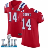 Men's Nike New England Patriots #14 Brandin Cooks Red Alternate Vapor Untouchable Elite Player Super Bowl LII NFL Jersey