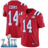 Men's Nike New England Patriots #14 Brandin Cooks Red Alternate Vapor Untouchable Limited Player Super Bowl LII NFL Jersey