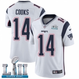 Youth Nike New England Patriots #14 Brandin Cooks White Vapor Untouchable Limited Player Super Bowl LII NFL Jersey