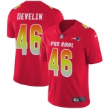 Women's Nike New England Patriots #46 James Develin Limited Red 2018 Pro Bowl NFL Jersey