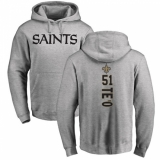 NFL Nike New Orleans Saints #51 Manti Te'o Ash Backer Pullover Hoodie
