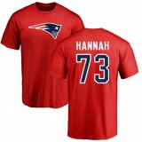 NFL Nike New England Patriots #73 John Hannah Red Name & Number Logo T-Shirt