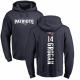 NFL Nike New England Patriots #14 Steve Grogan Navy Blue Backer Pullover Hoodie