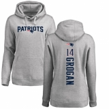 NFL Women's Nike New England Patriots #14 Steve Grogan Ash Backer Pullover Hoodie