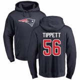 NFL Nike New England Patriots #56 Andre Tippett Navy Blue Name & Number Logo Pullover Hoodie