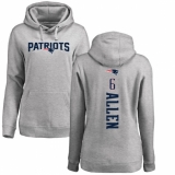 NFL Women's Nike New England Patriots #6 Ryan Allen Ash Backer Pullover Hoodie