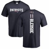 NFL Nike New England Patriots #11 Drew Bledsoe Navy Blue Backer T-Shirt