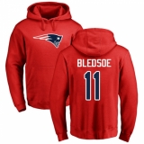 NFL Nike New England Patriots #11 Drew Bledsoe Red Name & Number Logo Pullover Hoodie