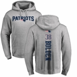 NFL Nike New England Patriots #38 Brandon Bolden Ash Backer Pullover Hoodie
