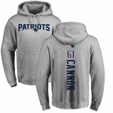 NFL Nike New England Patriots #61 Marcus Cannon Ash Backer Pullover Hoodie