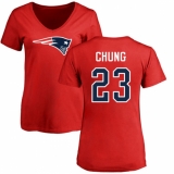 NFL Women's Nike New England Patriots #23 Patrick Chung Red Name & Number Logo Slim Fit T-Shirt