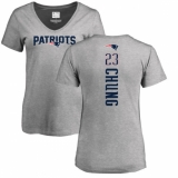 NFL Women's Nike New England Patriots #23 Patrick Chung Ash Backer V-Neck T-Shirt