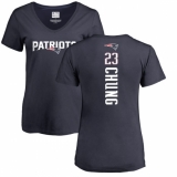NFL Women's Nike New England Patriots #23 Patrick Chung Navy Blue Backer T-Shirt