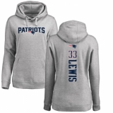 NFL Women's Nike New England Patriots #33 Dion Lewis Ash Backer Pullover Hoodie
