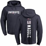 NFL Nike New England Patriots #68 LaAdrian Waddle Navy Blue Backer Pullover Hoodie
