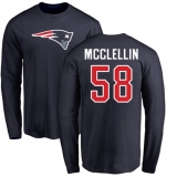 NFL Nike New England Patriots #58 Shea McClellin Navy Blue Name & Number Logo Long Sleeve T-Shirt