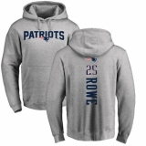 NFL Nike New England Patriots #25 Eric Rowe Ash Backer Pullover Hoodie