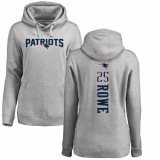 NFL Women's Nike New England Patriots #25 Eric Rowe Ash Backer Pullover Hoodie