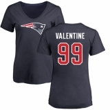 NFL Women's Nike New England Patriots #99 Vincent Valentine Navy Blue Name & Number Logo Slim Fit T-Shirt