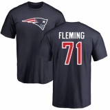 NFL Nike New England Patriots #71 Cameron Fleming Navy Blue Name & Number Logo T-Shirt
