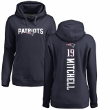NFL Women's Nike New England Patriots #19 Malcolm Mitchell Navy Blue Backer Pullover Hoodie