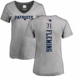 NFL Women's Nike New England Patriots #71 Cameron Fleming Ash Backer V-Neck T-Shirt