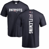 NFL Nike New England Patriots #71 Cameron Fleming Navy Blue Backer T-Shirt