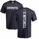 NFL Nike New England Patriots #19 Malcolm Mitchell Navy Blue Backer T-Shirt