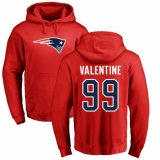 NFL Nike New England Patriots #99 Vincent Valentine Red Name & Number Logo Pullover Hoodie