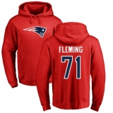 NFL Nike New England Patriots #71 Cameron Fleming Red Name & Number Logo Pullover Hoodie