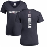 NFL Women's Nike New England Patriots #15 Chris Hogan Navy Blue Backer T-Shirt