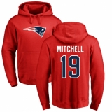 NFL Nike New England Patriots #19 Malcolm Mitchell Red Name & Number Logo Pullover Hoodie