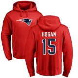 NFL Nike New England Patriots #15 Chris Hogan Red Name & Number Logo Pullover Hoodie