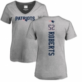 NFL Women's Nike New England Patriots #52 Elandon Roberts Ash Backer V-Neck T-Shirt